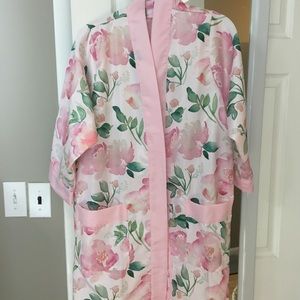 Pink floral robe